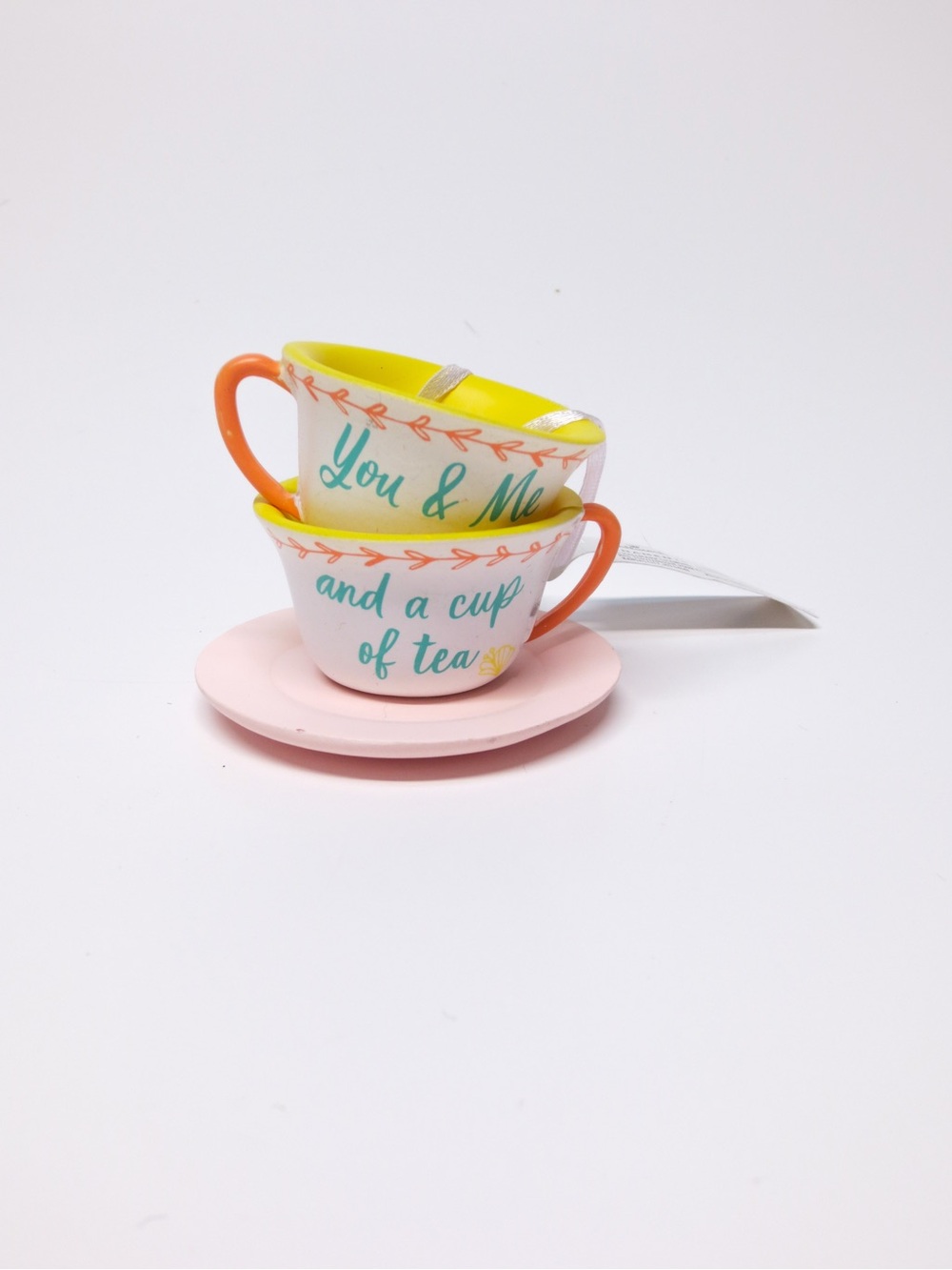 New You and Me Stacked Teacups Hallmark Christmas Tree Ornament